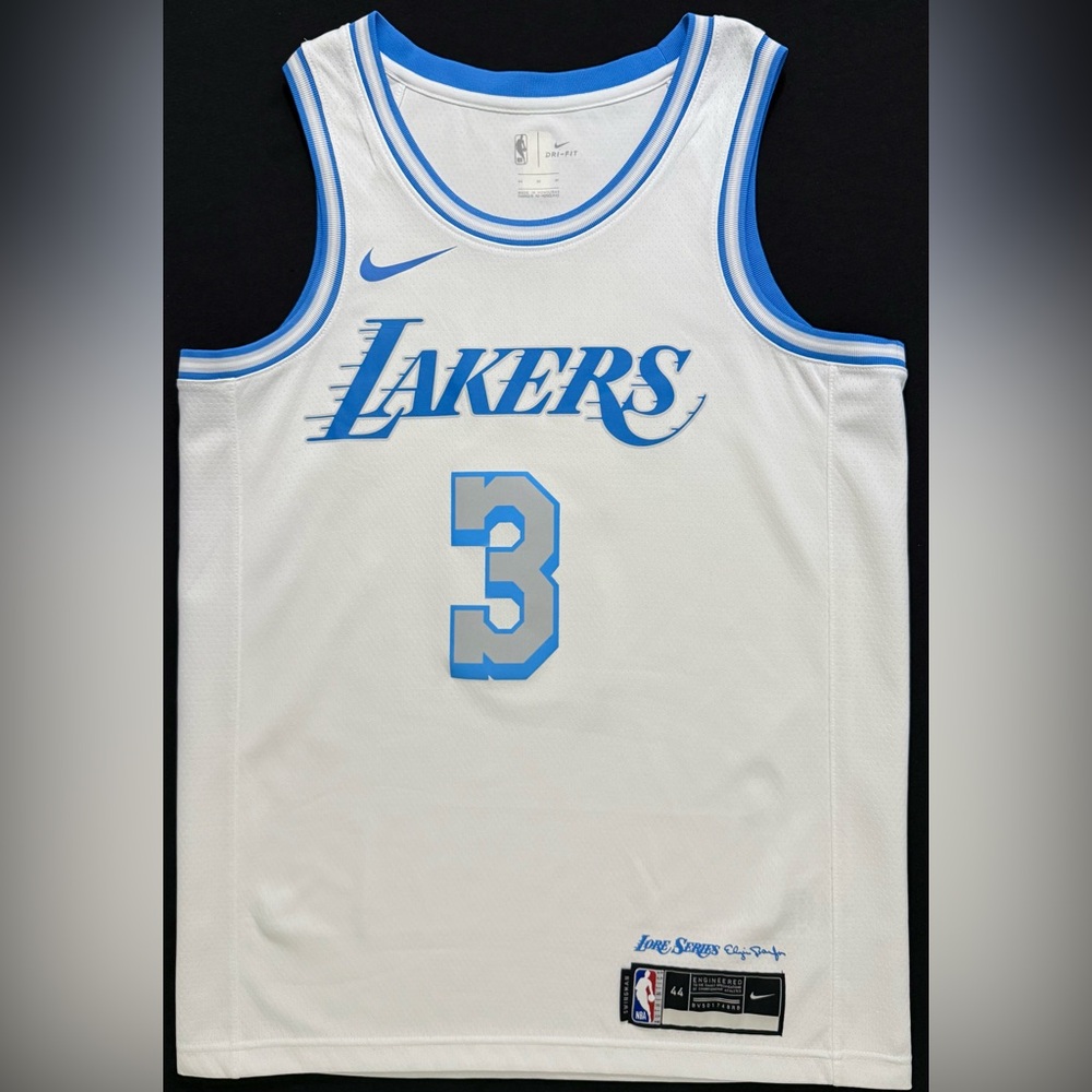 Nike Anthony Davis Los Angeles Lakers #3 White / Blue City Swingman Jersey 44 M - Picture 3 of 7